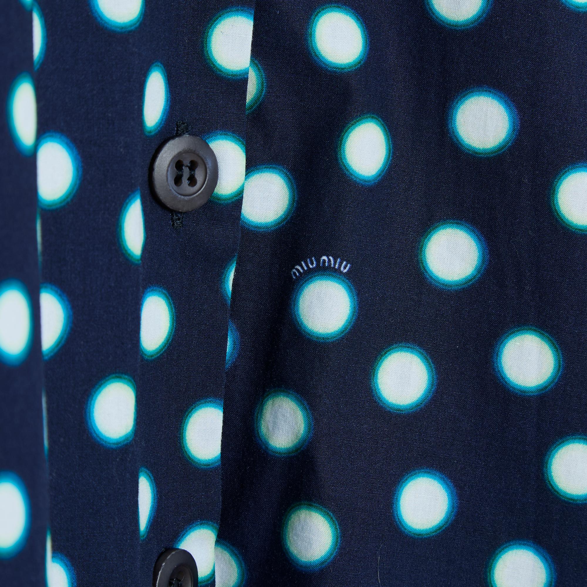 Women's Miu Miu Navy Polka Dot dress FR34 For Sale
