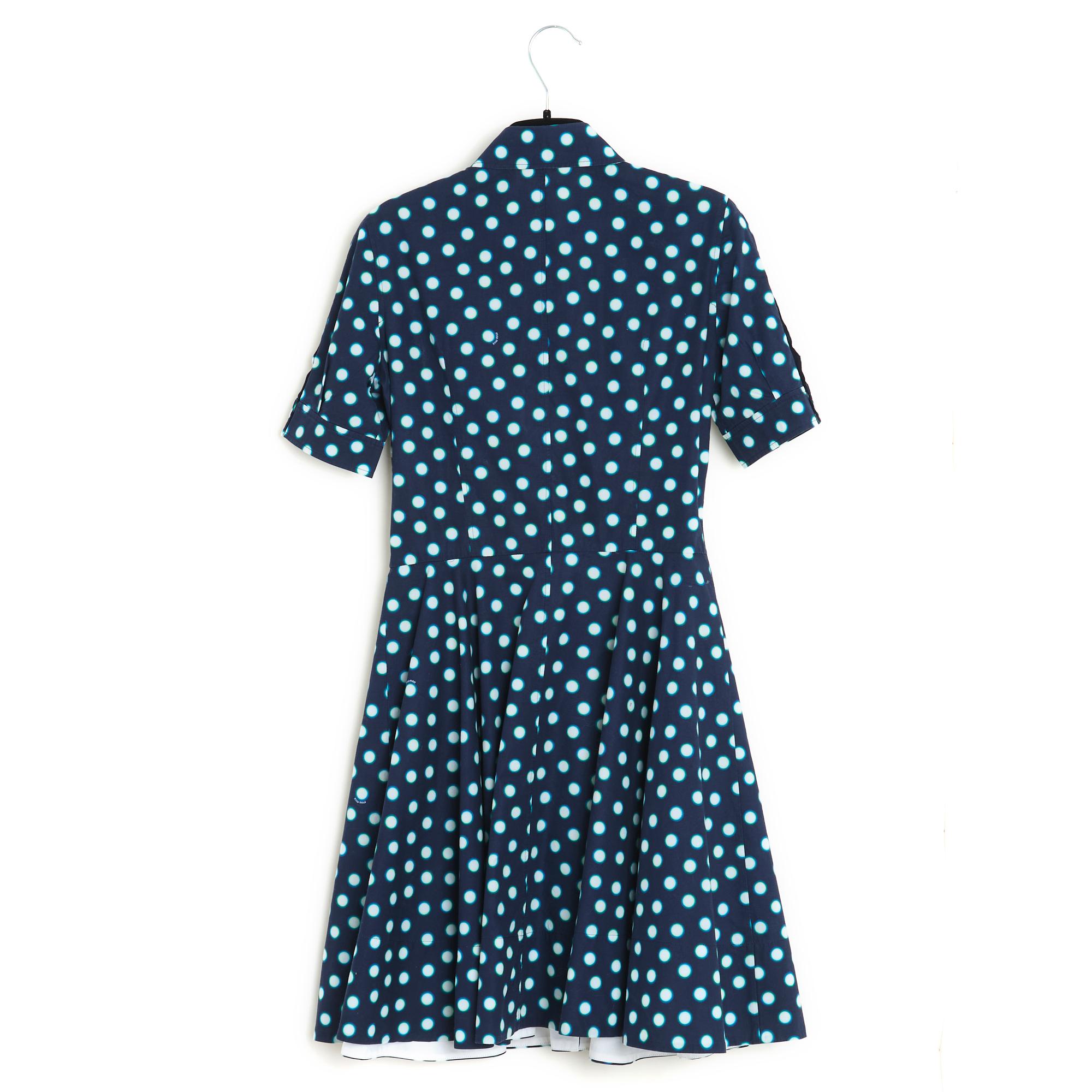 Miu Miu Navy Polka Dot dress FR34 For Sale 2