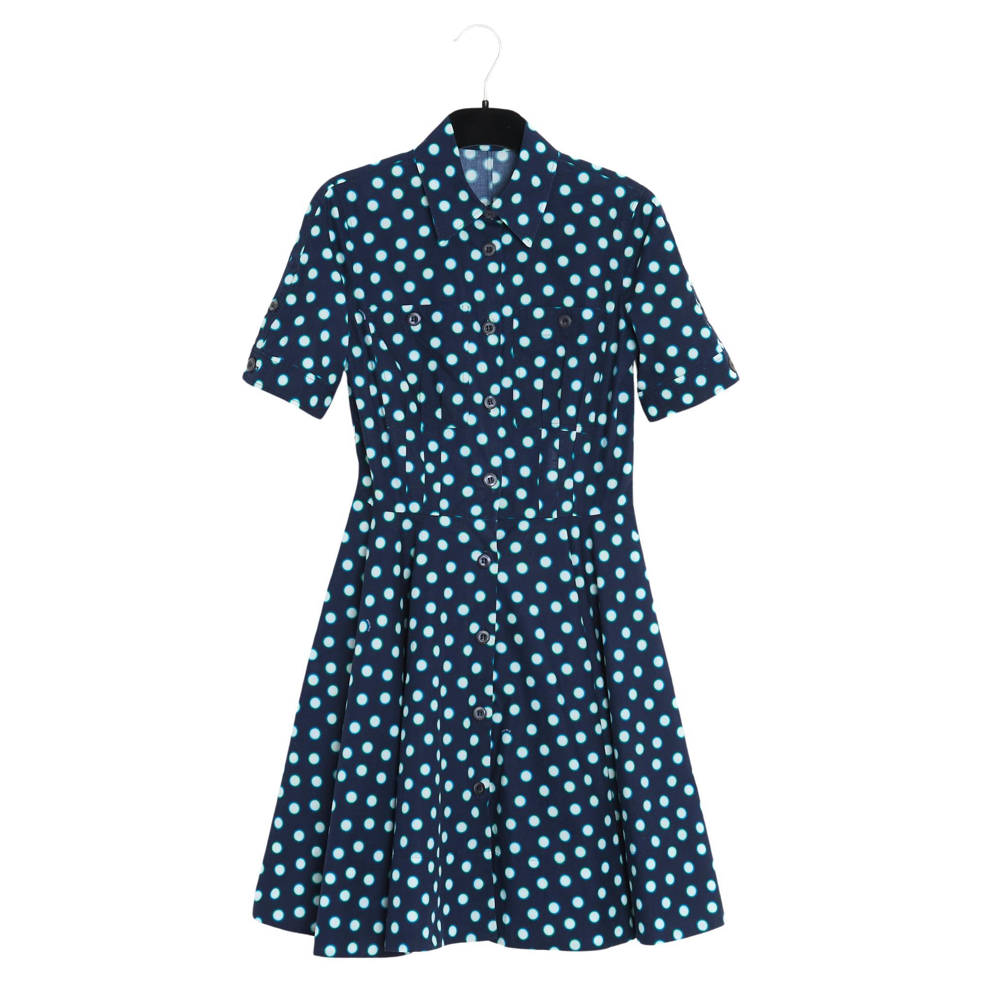 Miu Miu Navy Polka Dot dress FR34 For Sale