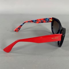 Gafas de sol de acetato floral MIU MIU Navy Red SMU 02P