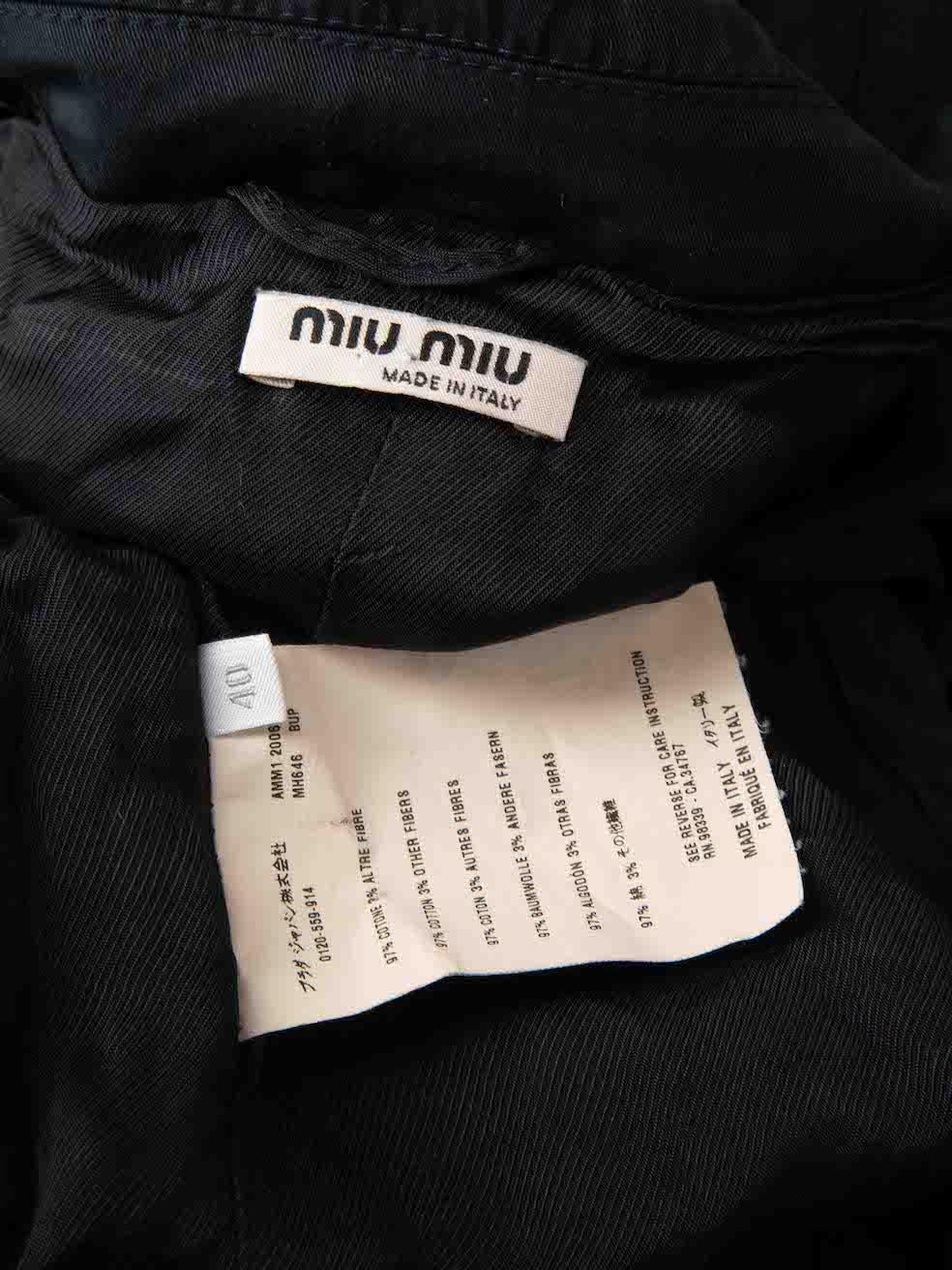 Miu Miu Navy Safari Jacket Size S For Sale 3