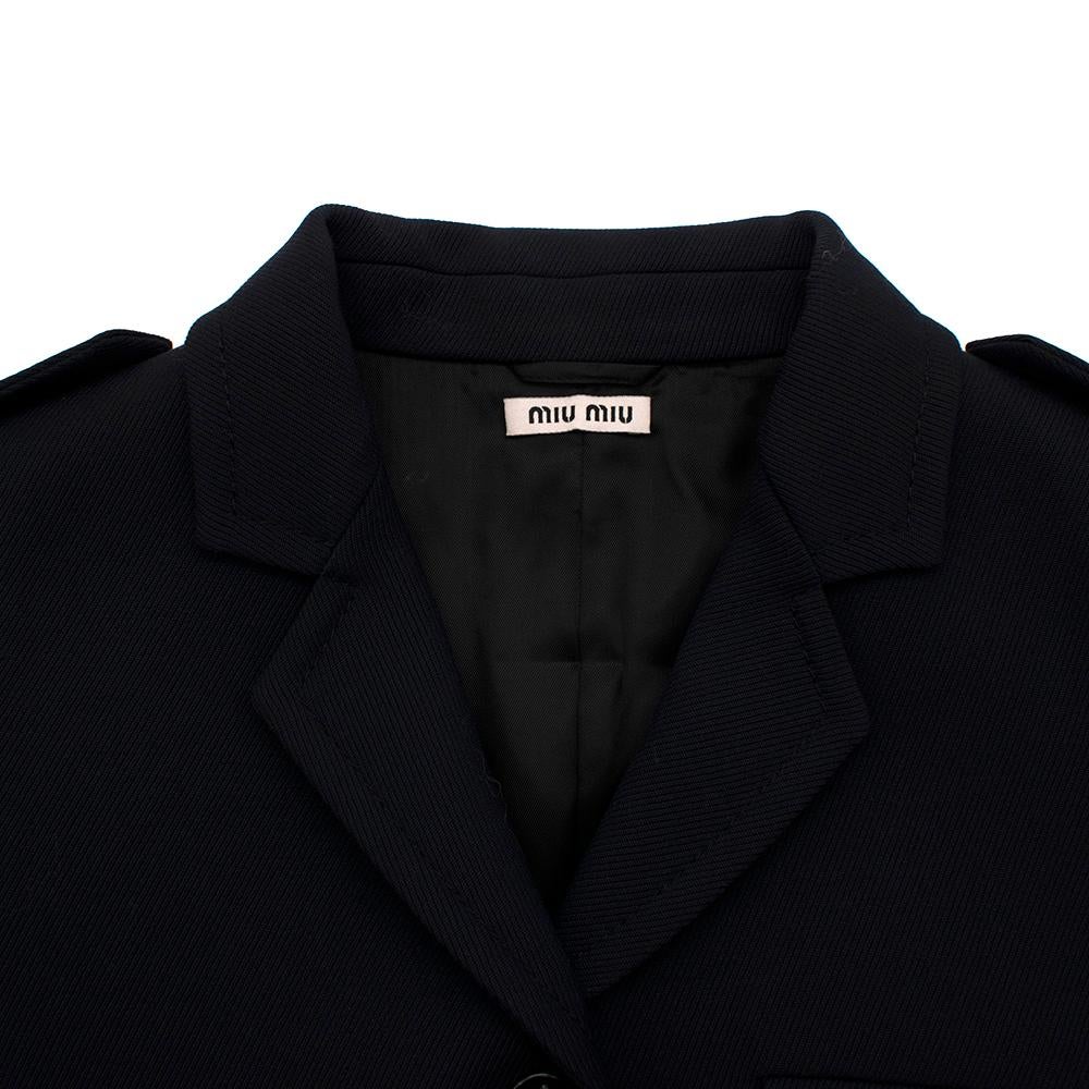 Miu Miu Navy Wool Military Single Breasted Coat  US4 In Excellent Condition In London, GB