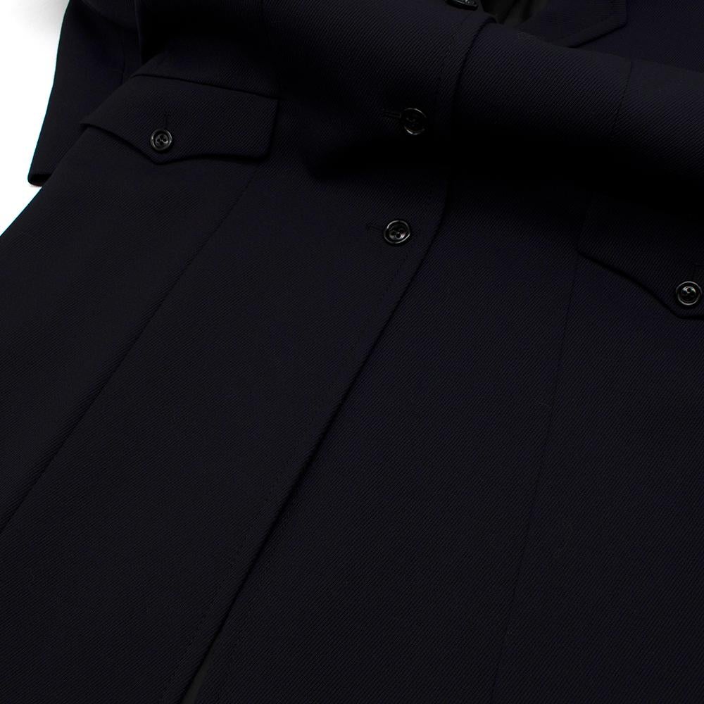 Miu Miu Navy Wool Military Single Breasted Coat  US4 2