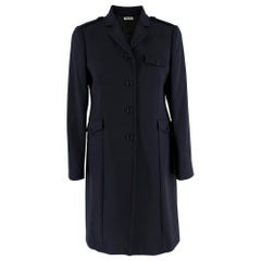 Miu Miu Navy Wool Military Single Breasted Coat US4