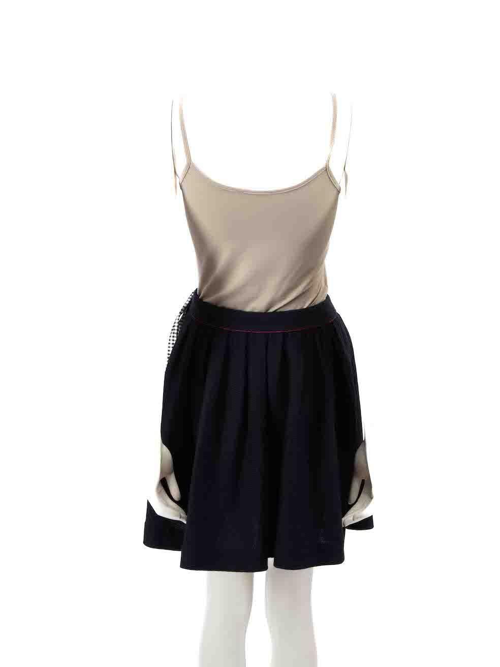 Miu Miu Navy Wool Mini Pleated Skirt Size XS In Good Condition For Sale In London, GB