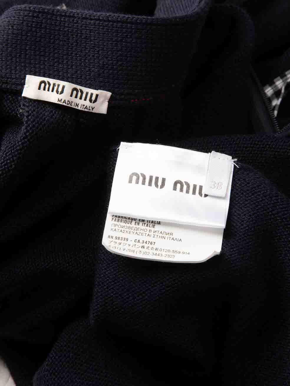 Miu Miu Navy Wool Mini Pleated Skirt Size XS For Sale 2
