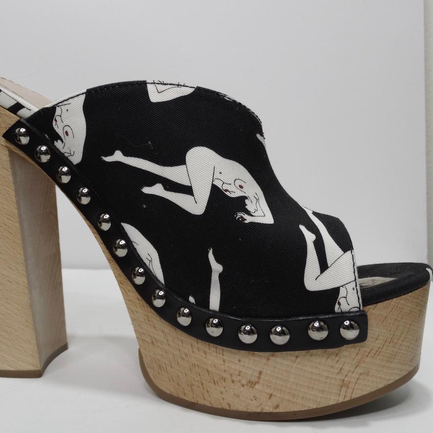Nero Tacchi Miu Miu con stampa astratta color nudo