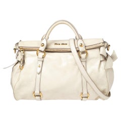 Miu Miu Off-White Leather Bow Satchel (sacoche en cuir avec nœud)