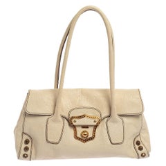 Miu Miu Off White Leather Flap Satchel