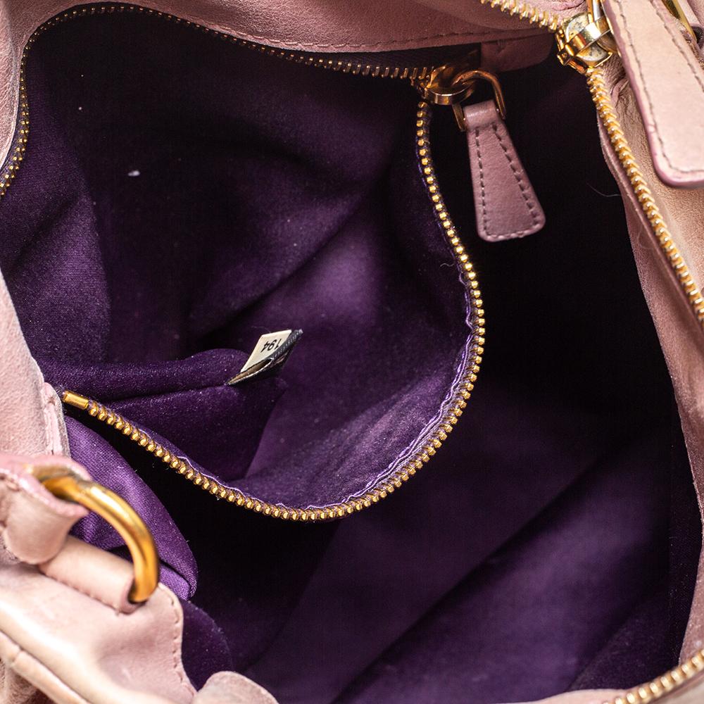 Miu Miu Old Rose Vitello Leather Satchel 7