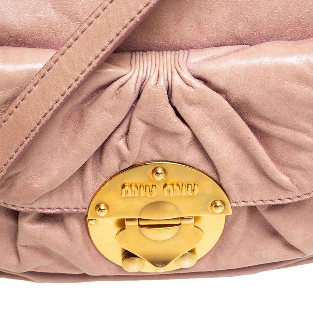 Miu Miu Old Rose Vitello Leather Satchel 3
