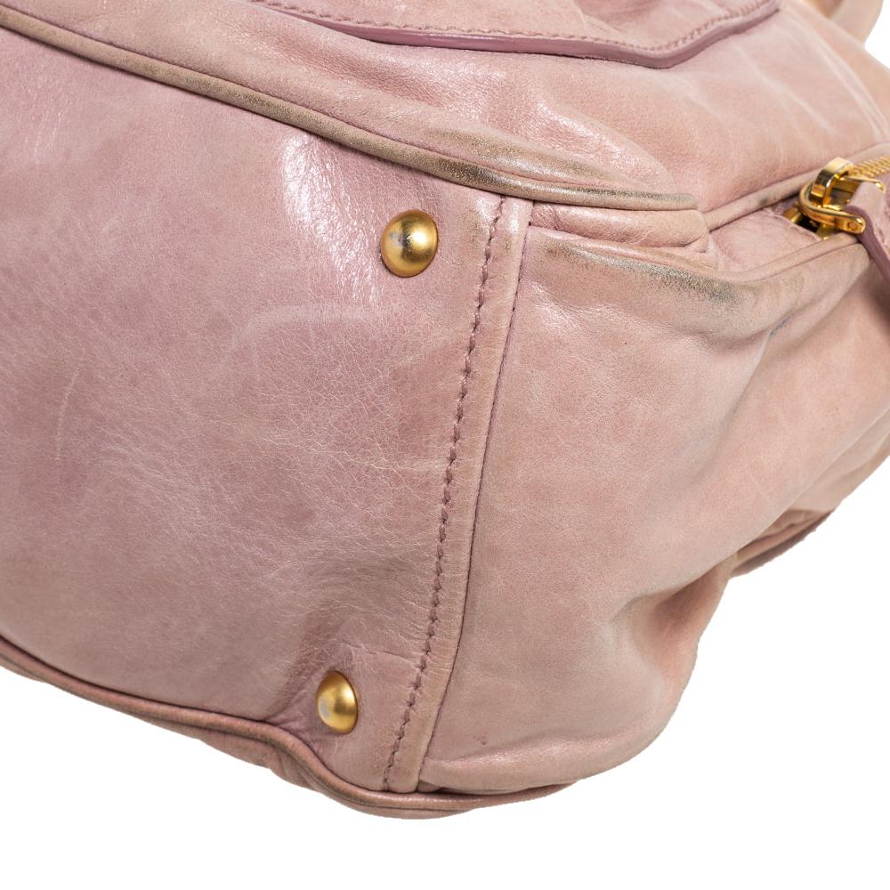 Miu Miu Old Rose Vitello Leather Satchel 6