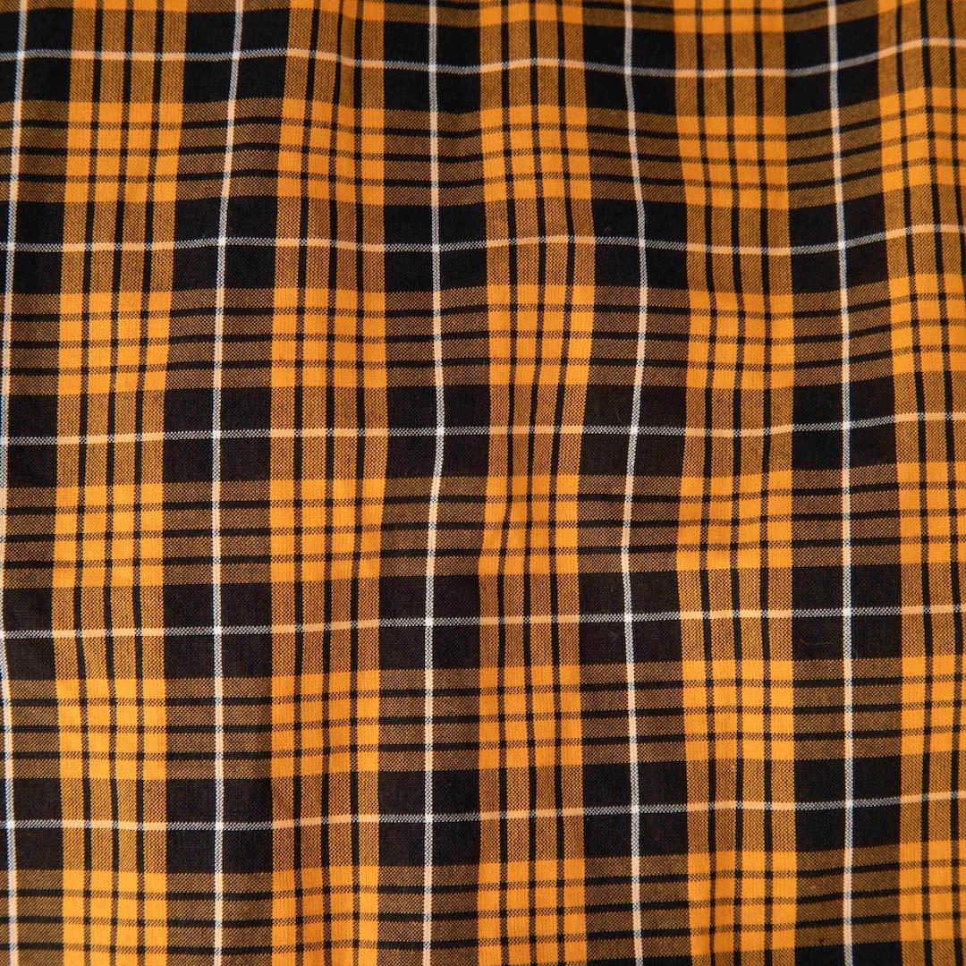 Miu Miu Orange & Black Checkered V-Neck Midi Dress Size XS In Good Condition For Sale In London, GB