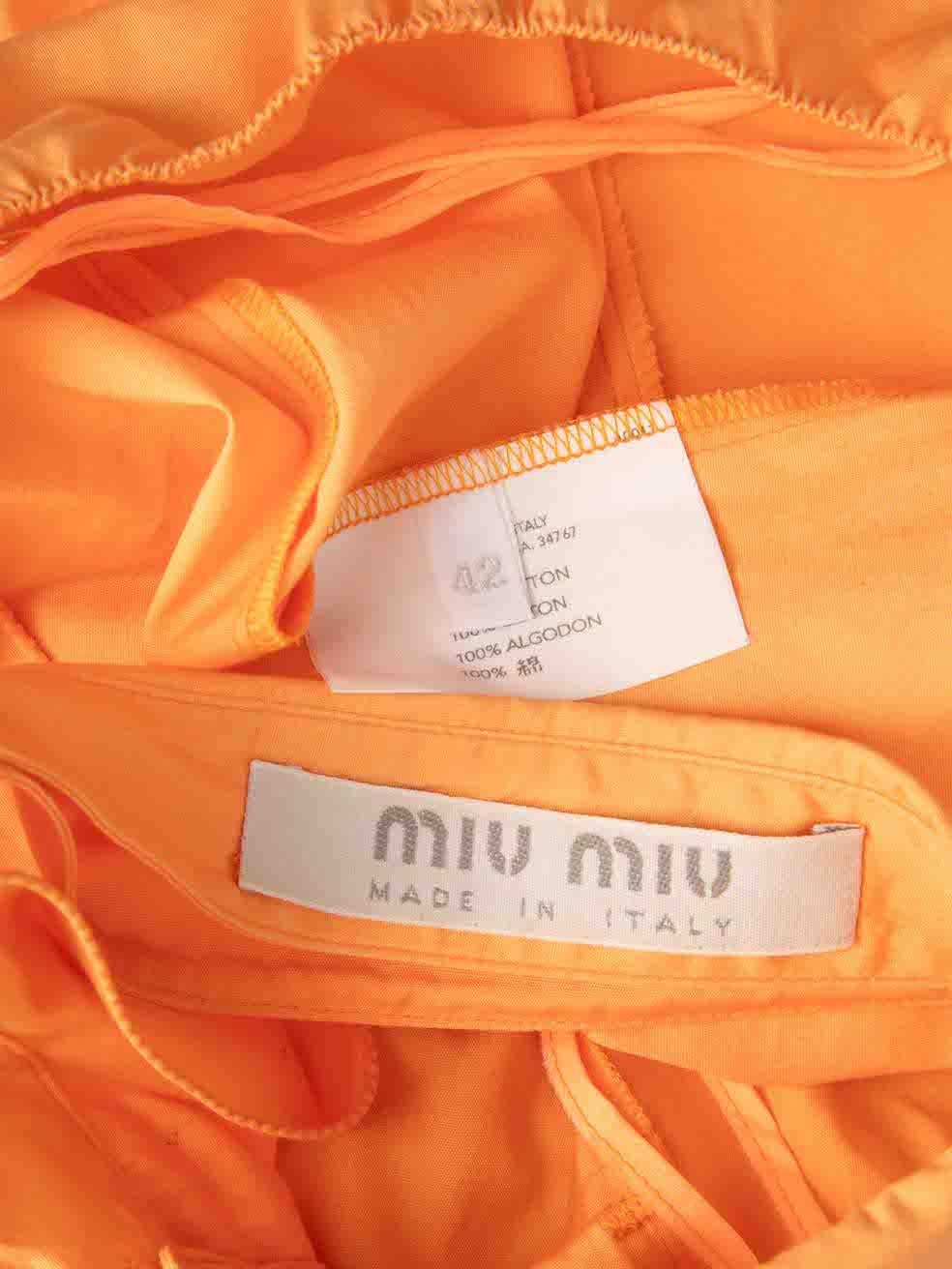 Women's Miu Miu Orange Halterneck Ruffle Sleeveless Top Size M