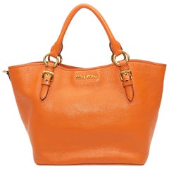 Miu Miu Orange Leather Handbag