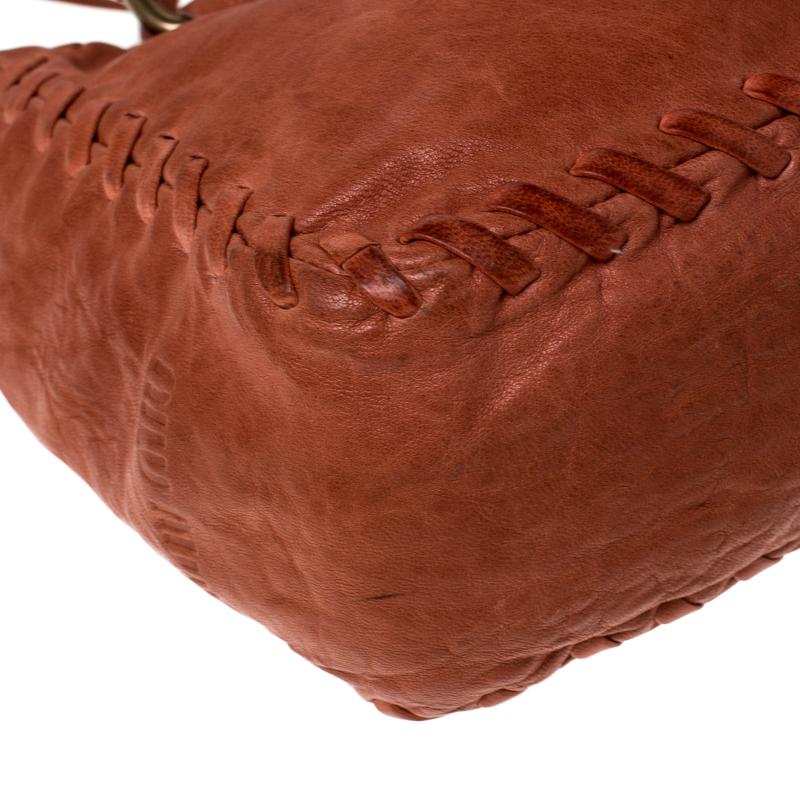 Miu Miu Orange Leather Small Shoulder Bag For Sale 3