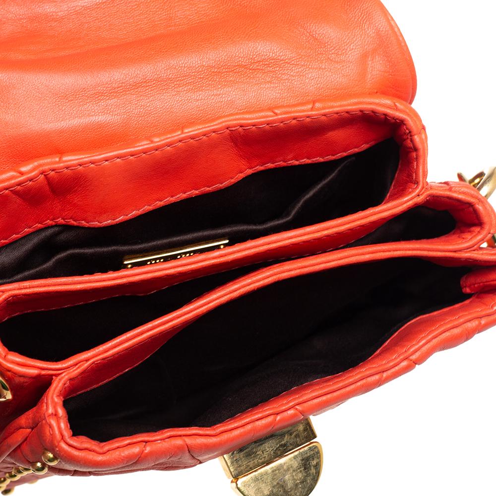 Miu Miu Orange Leather Studded Crossbody Bag For Sale at 1stDibs miu