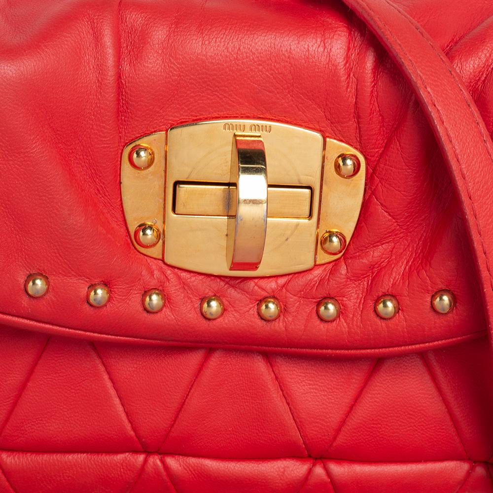 Miu Miu Orange Leather Studded Crossbody Bag For Sale at 1stDibs miu