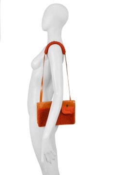 Miu Miu Orange Patent & Red Shearling Bag