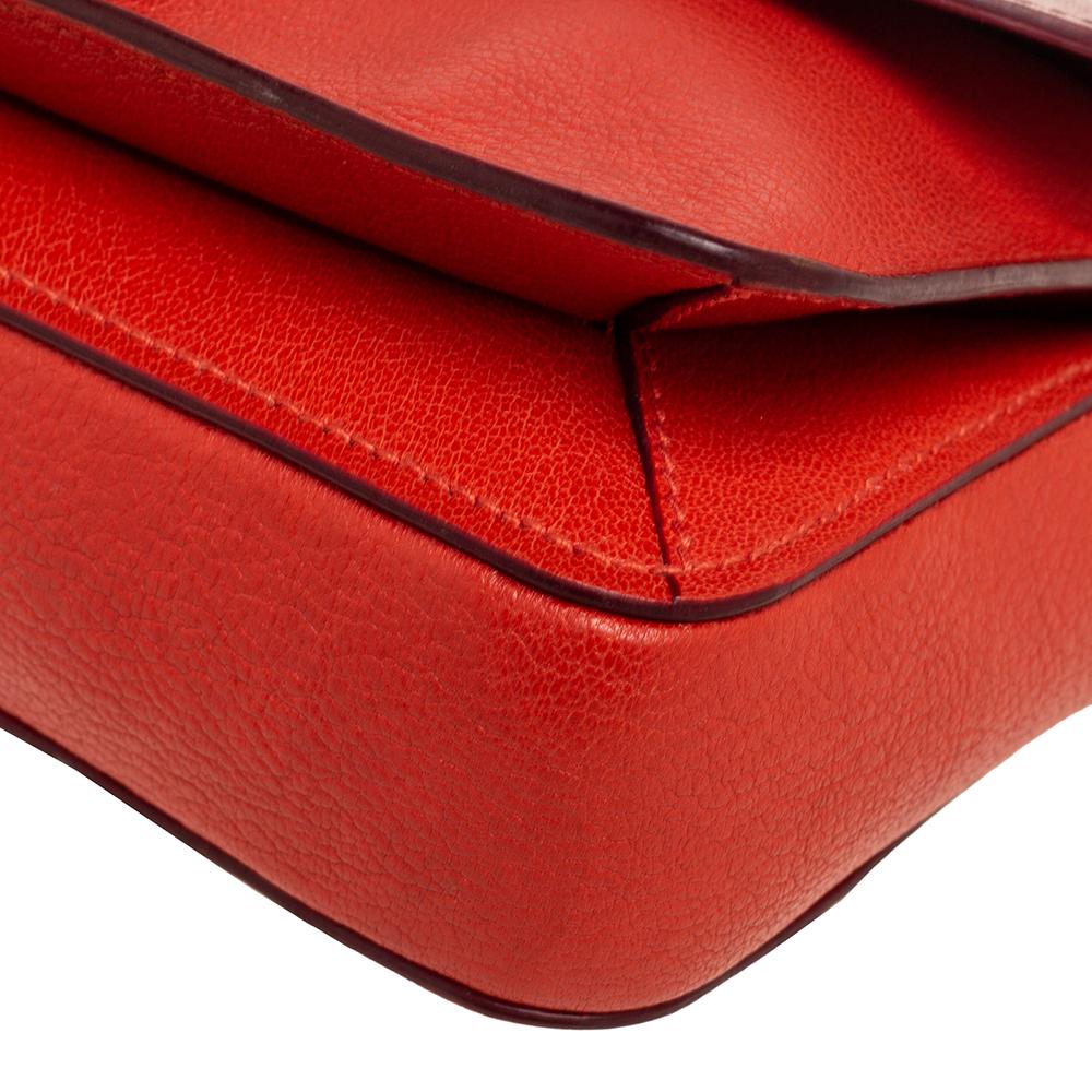 Miu Miu Orange/Red Madras Leather Shoulder Bag 1