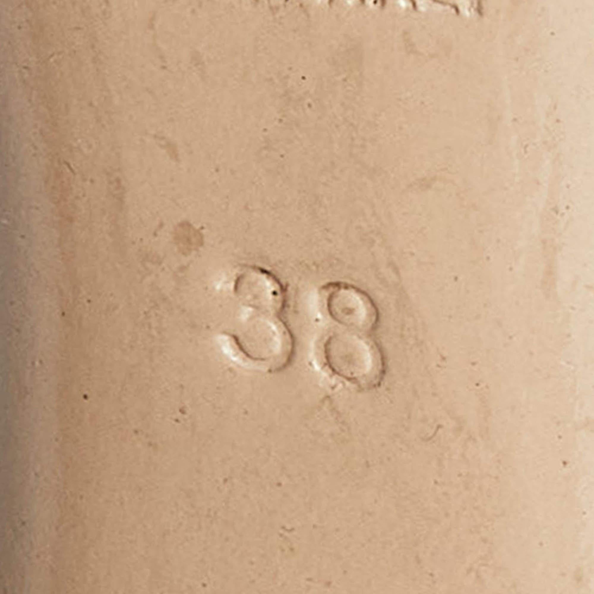 Miu Miu arancione/argento, camoscio e glitter, punta aperta, taglia 38 in vendita 3