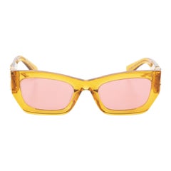 Miu Miu Orange Transparent Rectangular Sunglasses