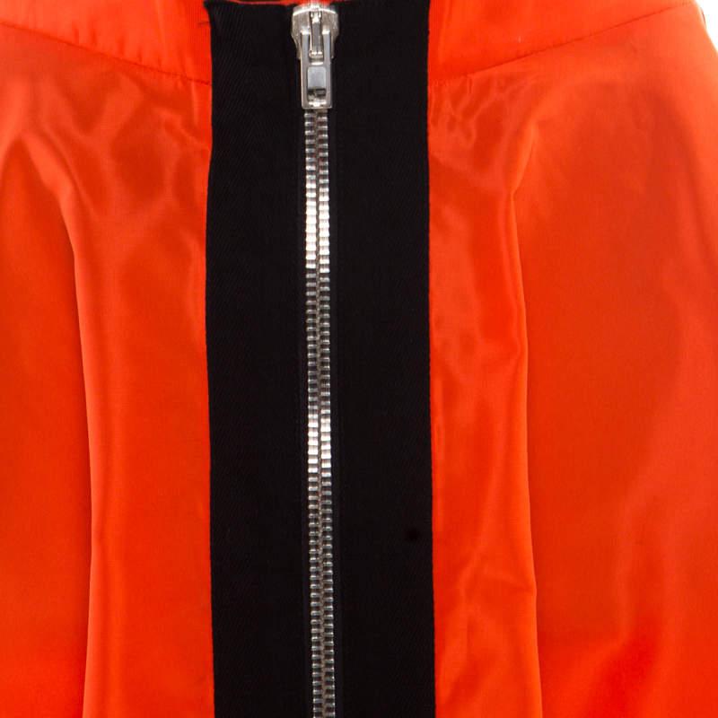 Red Miu Miu Orange Zip Front Detail Mini Circle Skirt S