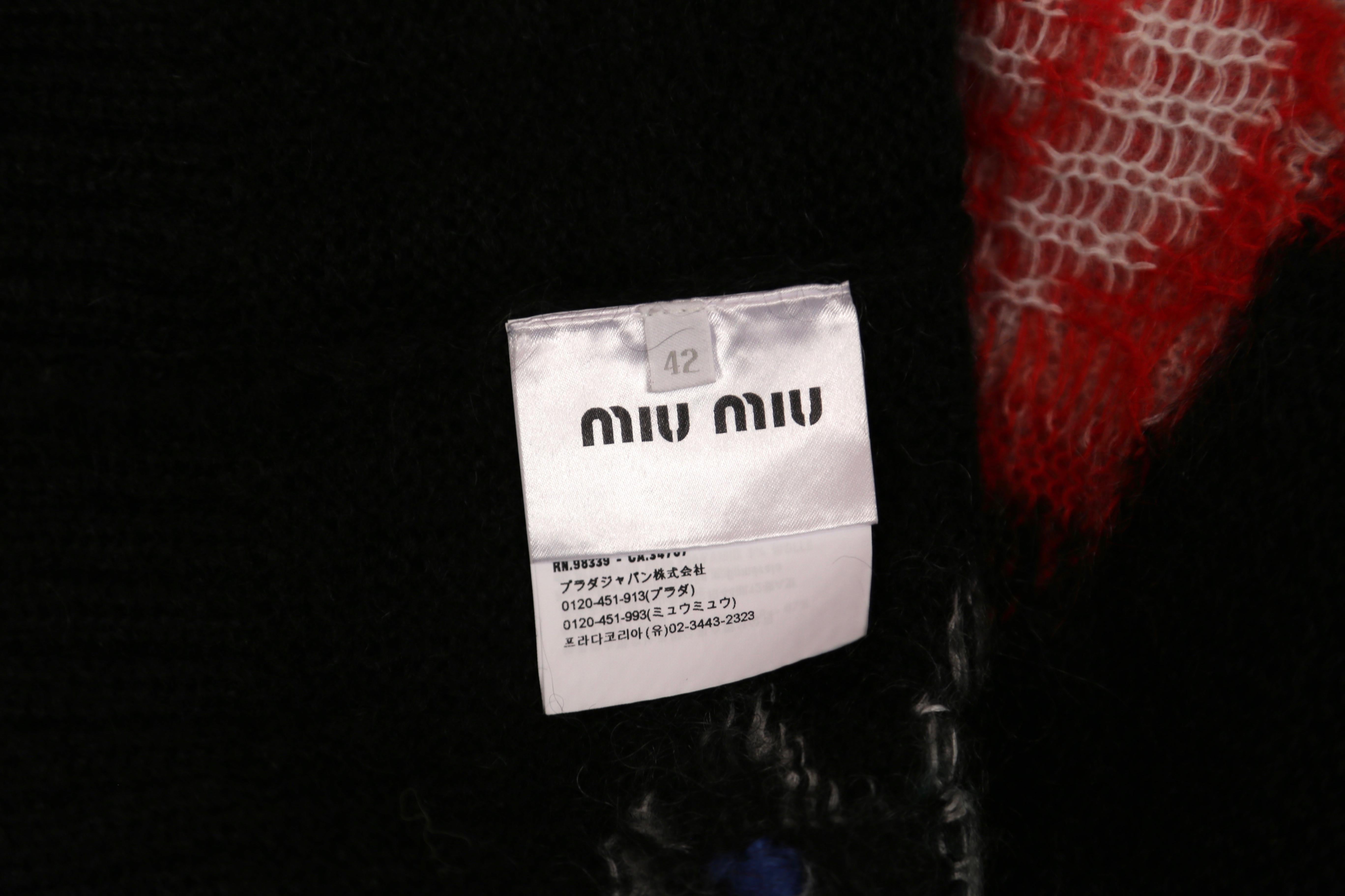 MIU MIU oversized floral mohair cardigan - new In New Condition In San Fransisco, CA