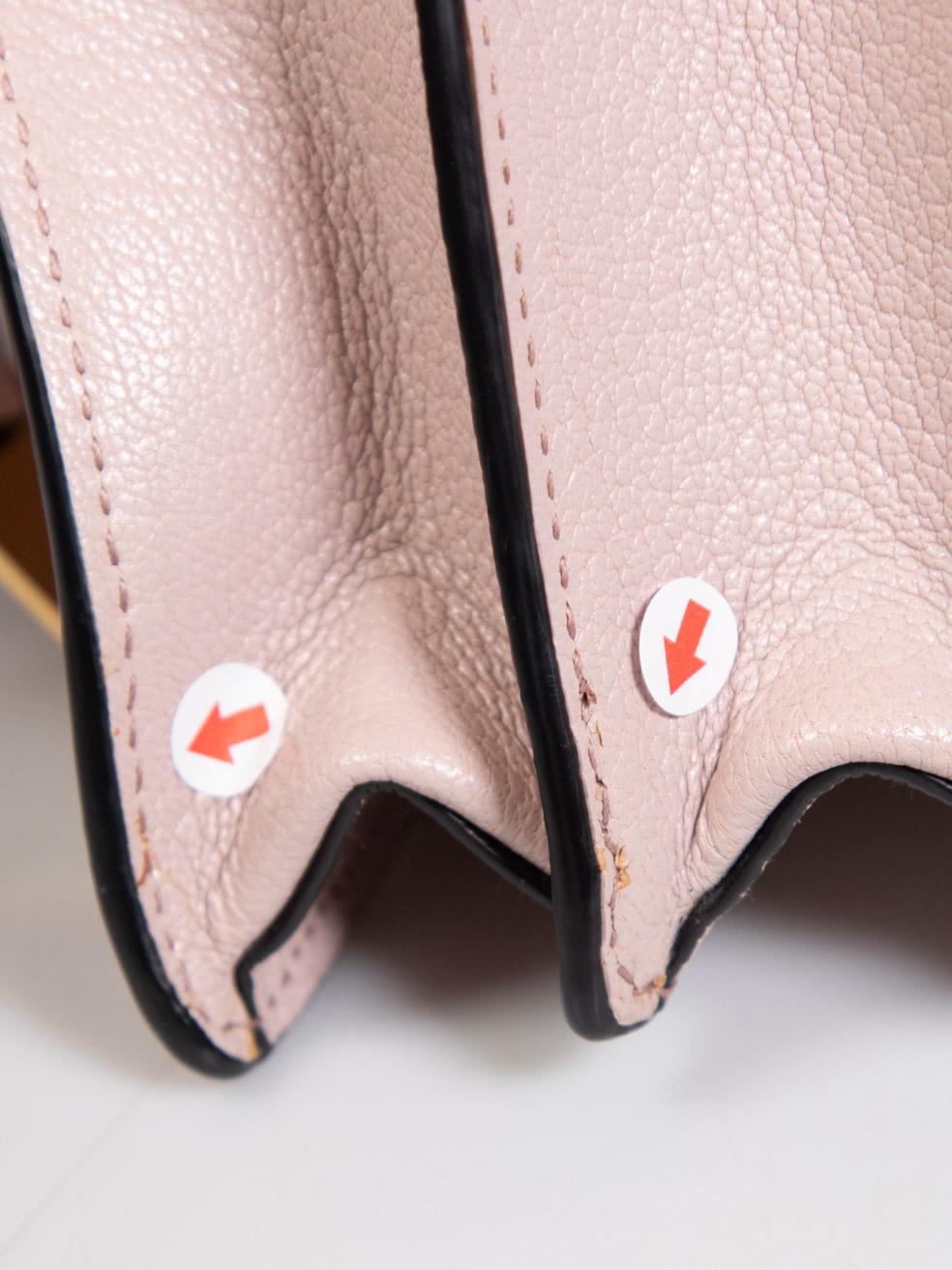 Miu Miu Pale Pink Leather Madras Push Lock Tote 2