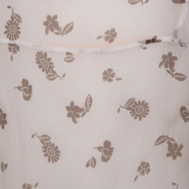 Miu Blassrosa Camisole-Top aus Seidenchiffon und geraffter Spitze mit Spitze M im Angebot 3