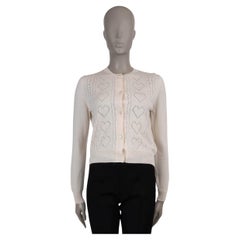 MIU Blassrosa Wolle 2018 HEART POINTELLE KNIT Strickjacke Pullover S