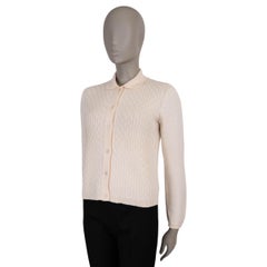 MIU MIU pale pink wool 2019 TEXTURED KNIT Cardigan Sweater S