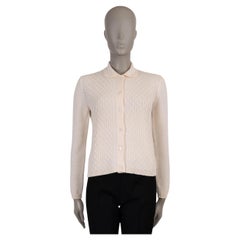 MIU MIU pale pink wool 2019 TEXTURED KNIT Cardigan Sweater S