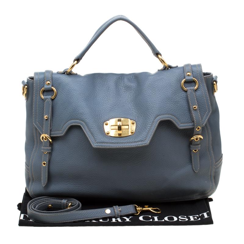 Miu Miu Pastel Blue Leather Turnlock Top Handle Bag 2