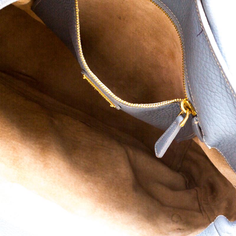 Women's Miu Miu Pastel Blue Leather Turnlock Top Handle Bag