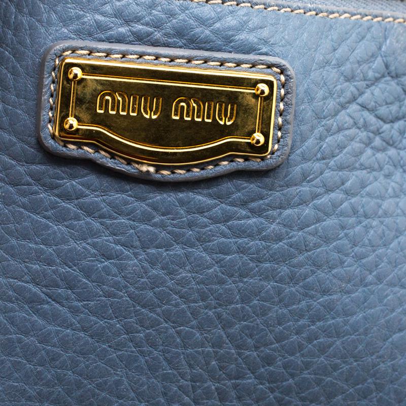 Miu Miu Pastel Blue Leather Turnlock Top Handle Bag 1