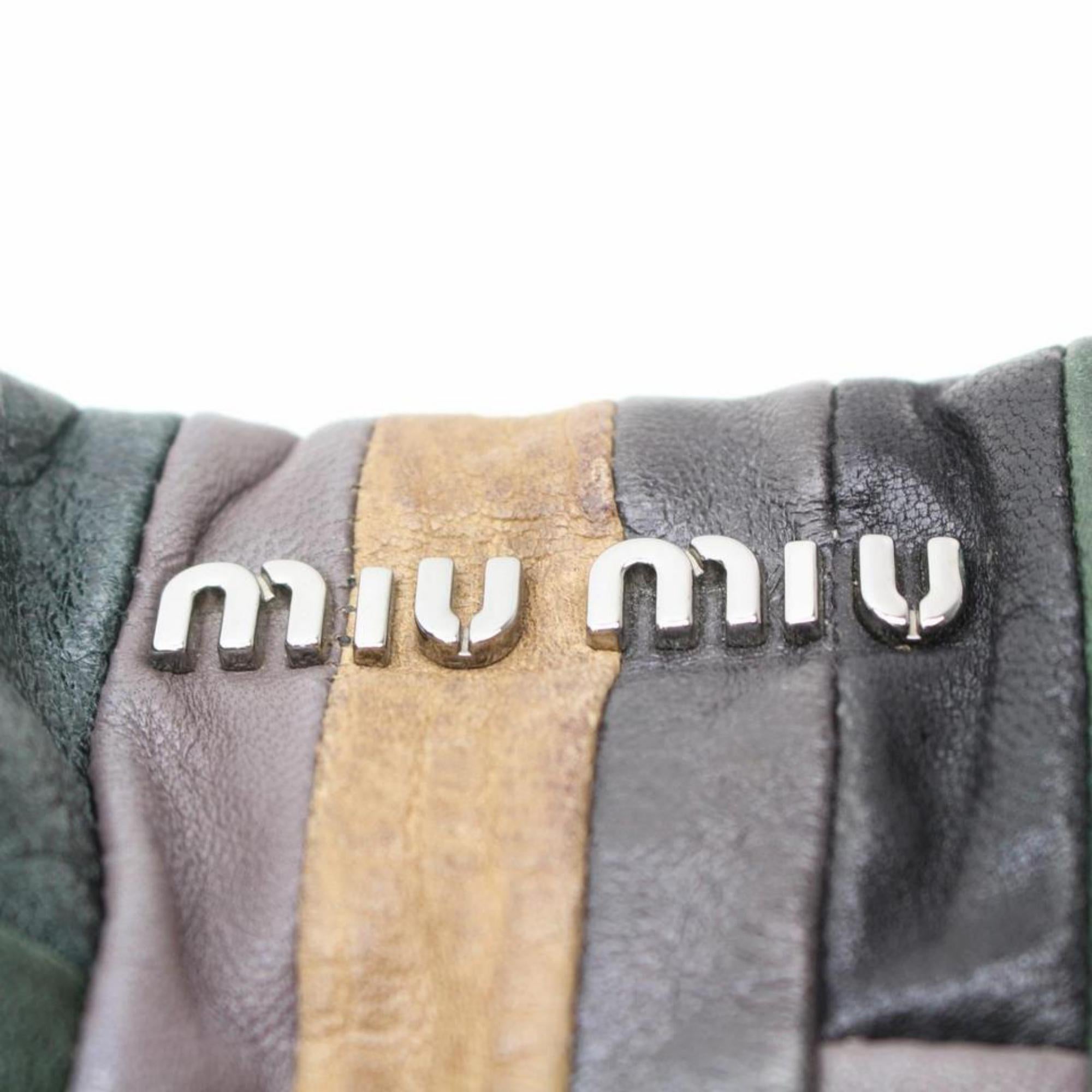 Miu Miu Patchwork Hobo 869478 Multi Color Leather Shoulder Bag For Sale 4