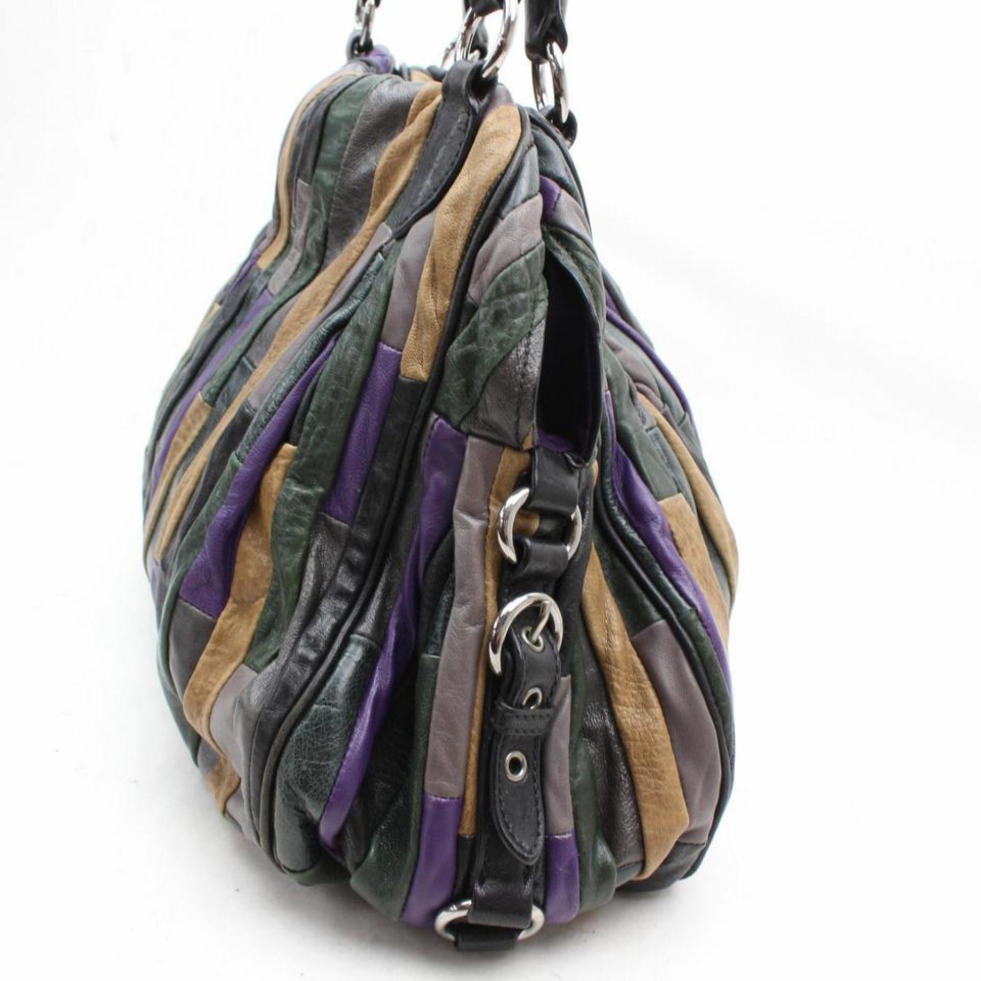 Miu Miu Patchwork Hobo 869478 Multi Color Leather Shoulder Bag For Sale 2