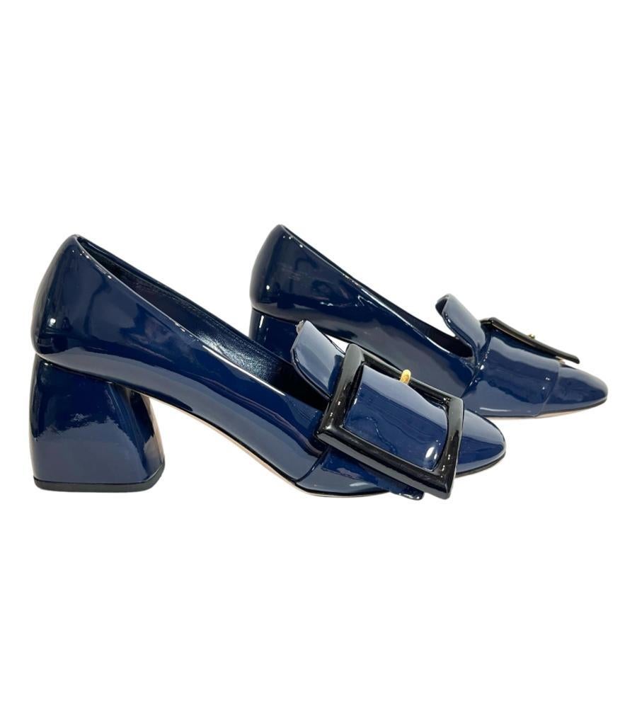 Miu Miu Patent Leather Buckle Detailed Pumps In Good Condition For Sale In London, GB