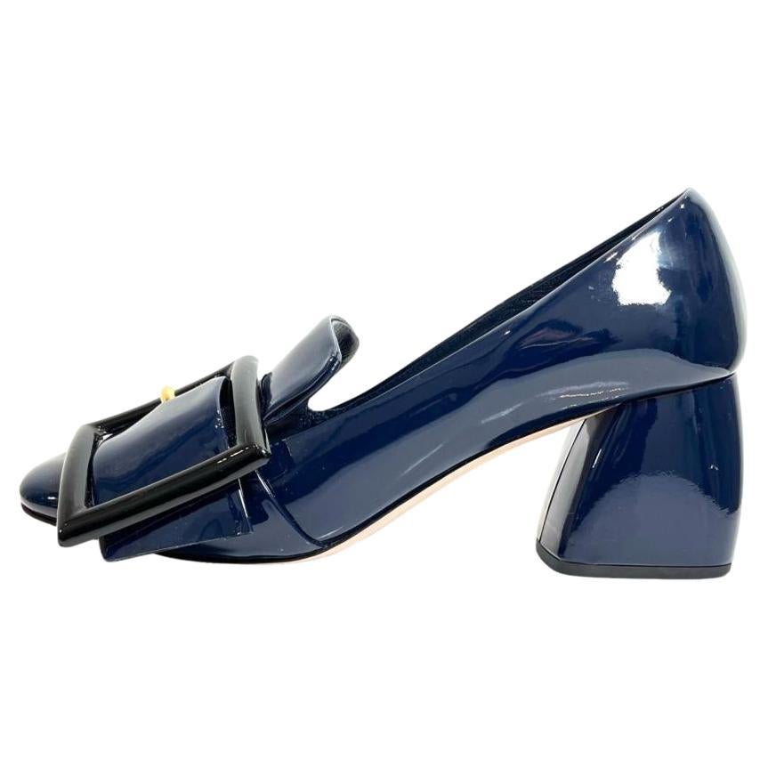 Miu Miu Patent Leather Buckle Detailed Pumps For Sale