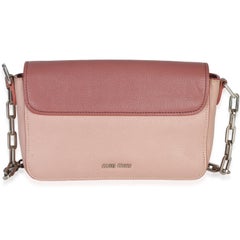 Miu Miu Pink Bicolore Goatskin Madras Chain Shoulder Bag