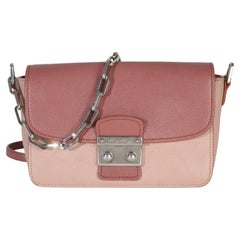 Miu Miu Pink Bicolore Goatskin Madras Chain Shoulder Bag