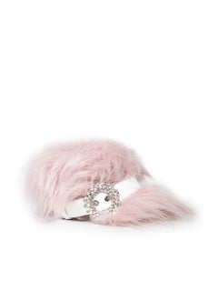 Miu Miu Pink Faux Fur Buckled Cap