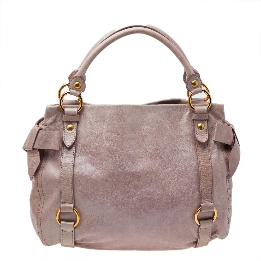 Miu Miu Pink Leather Bow Shoulder Bag 6