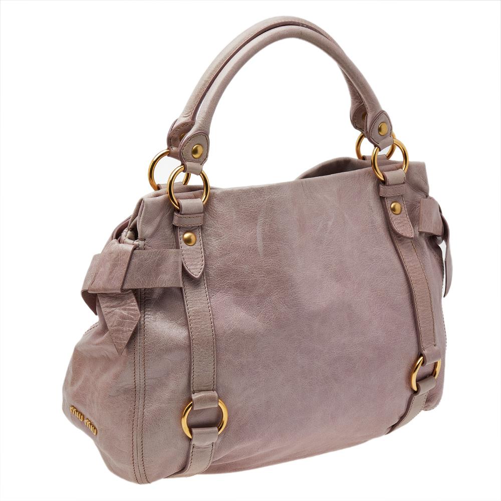 Miu Miu Pink Leather Bow Shoulder Bag 7