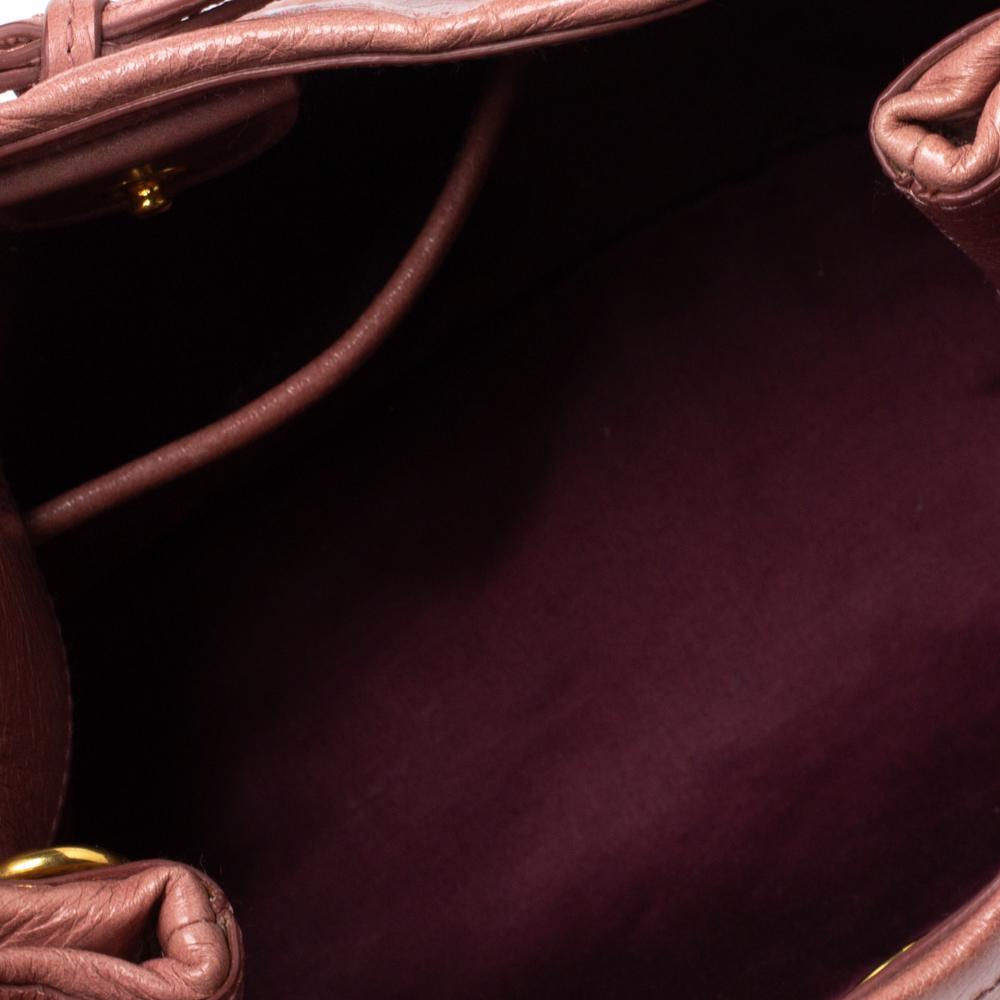Women's Miu Miu Pink Leather Bow Shoulder Bag