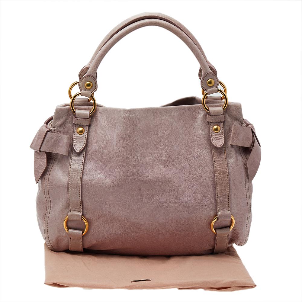 Miu Miu Pink Leather Bow Shoulder Bag 1