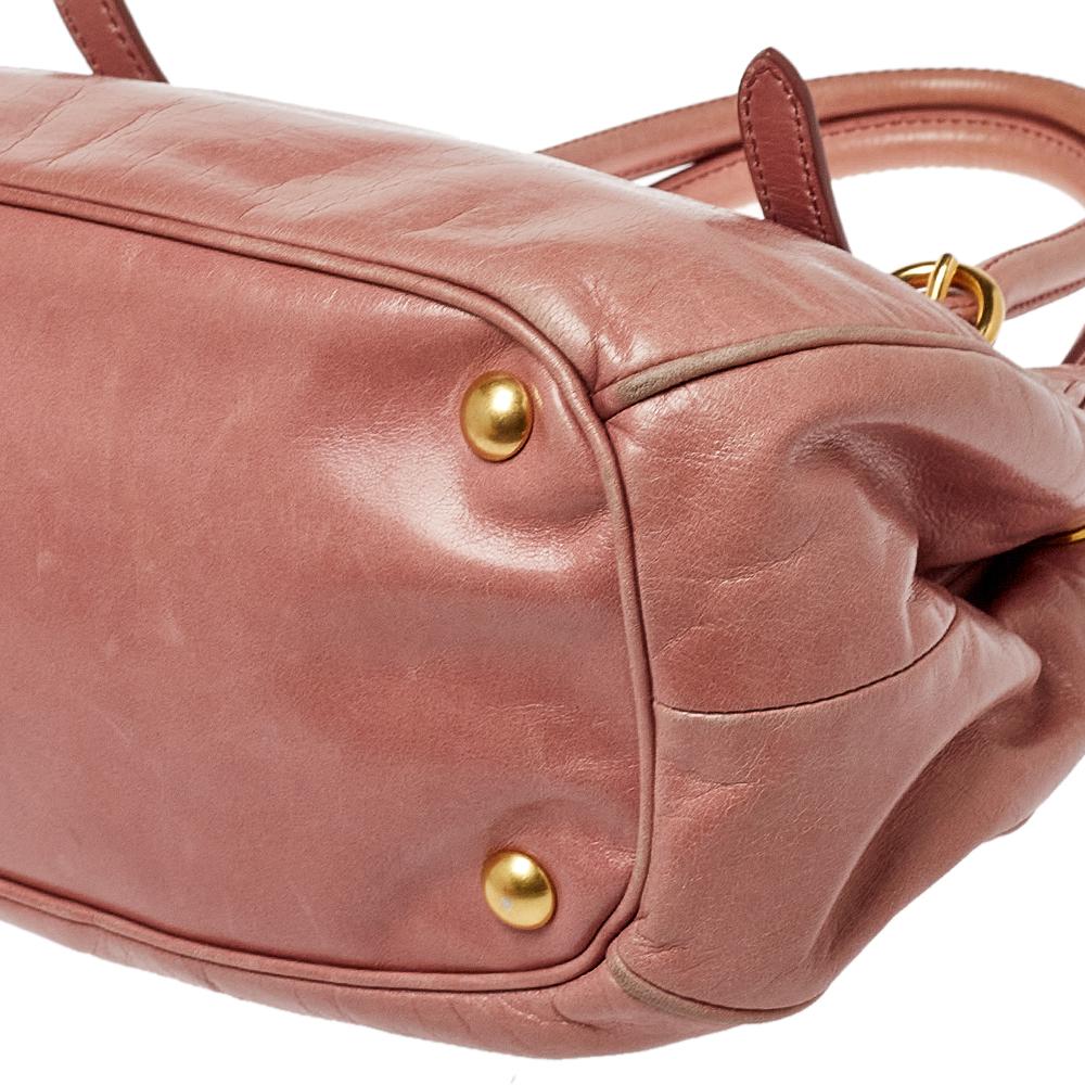 Miu Miu Pink Leather Bow Shoulder Bag 1