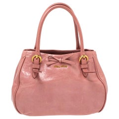 Miu Miu Pink Leather Bow Shoulder Bag