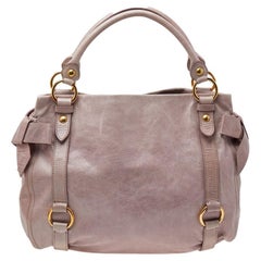 Miu Miu Pink Leather Bow Shoulder Bag